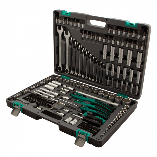 Набор инструментов 1/4", 3/8", 1/2", Cr-V 216 предметов Stels