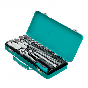 Набор торцевых головок с трещоткой 1/4"и 3/8" 44 предмета Stels