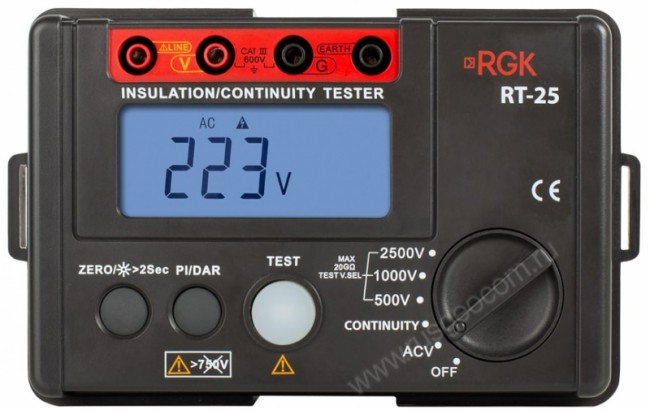 Цифровой мегаомметр RGK RT-25 с поверкой