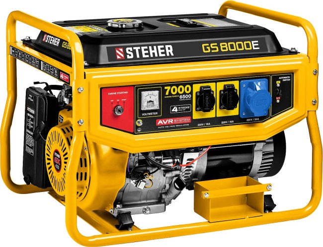Бензиновый генератор с электростартером GS-8000E STEHER 7000 Вт