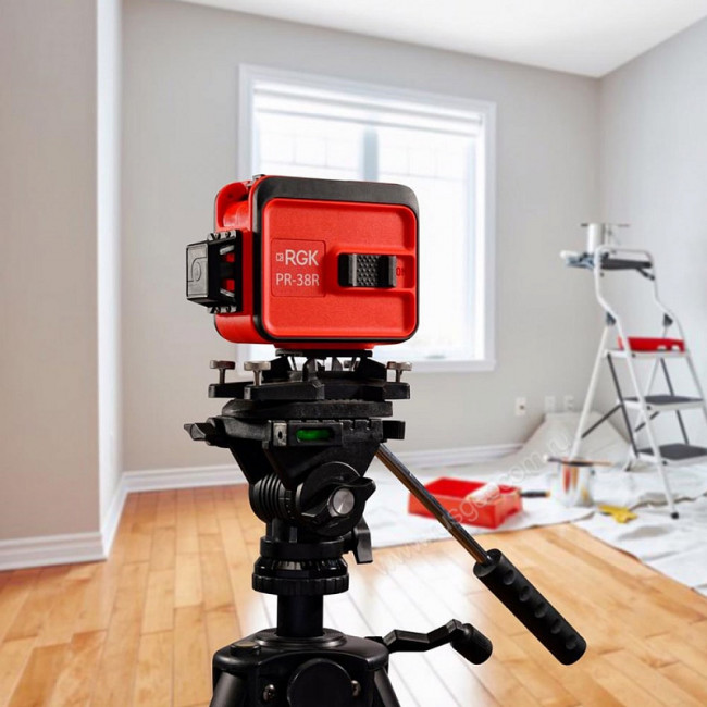 Комплект: лазерный уровень RGK PR-38R + штанга-упор RGK CG-2 Комплект: лазерный уровень RGK PR-38R + штанга-упор RGK CG-2
