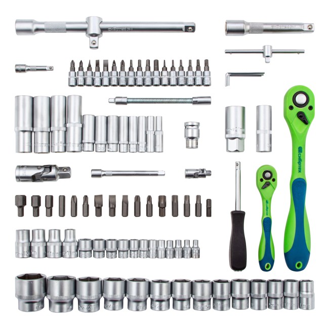 Набор инструментов 1/2", 1/4" CrV 94 предмета Сибртех