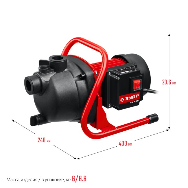 Насос поверхностный (садовый) центробежный НПЦ-М1-600 ЗУБР 600 Вт