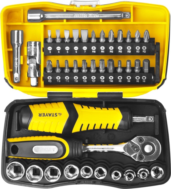 STAYER Pro Tech 39, 39 предм., универсальный набор инструмента (25135-H39) STAYER Pro Tech 39, 39 предм., универсальный набор инструмента (25135-H39)