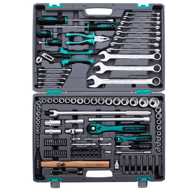 Набор инструментов 1/4", 1/2" Cr-V 119 предметов Stels Набор инструментов 1/4", 1/2" Cr-V 119 предметов Stels