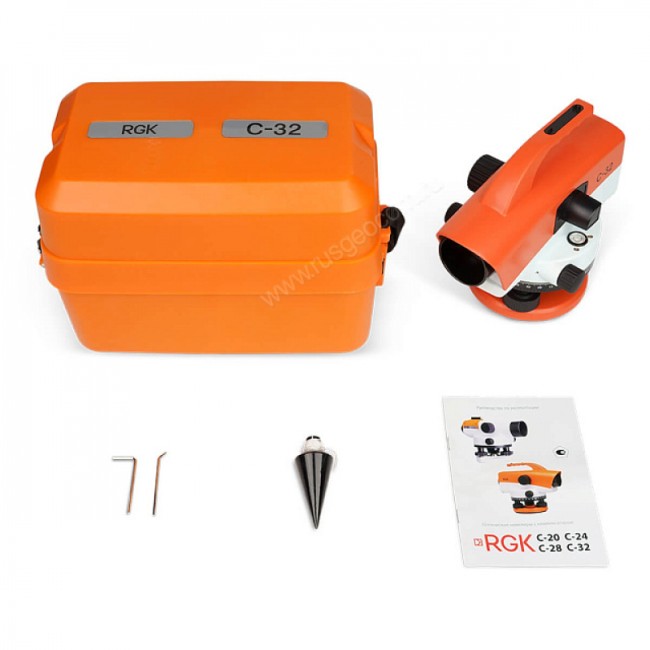 Комплект оптический нивелир RGK C-32 + штатив S6-N + рейка RGK TS-7 Комплект оптический нивелир RGK C-32 + штатив S6-N + рейка RGK TS-7