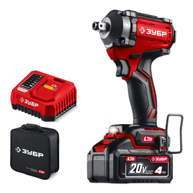 Ударный гайковерт бесщеточный ГБУ-350-41 ЗУБР 20 В, 350 Н·м, 1 АКБ LMS (4 А·ч) Ударный гайковерт бесщеточный ГБУ-350-41 ЗУБР 20 В, 350 Н·м, 1 АКБ LMS (4 А·ч)