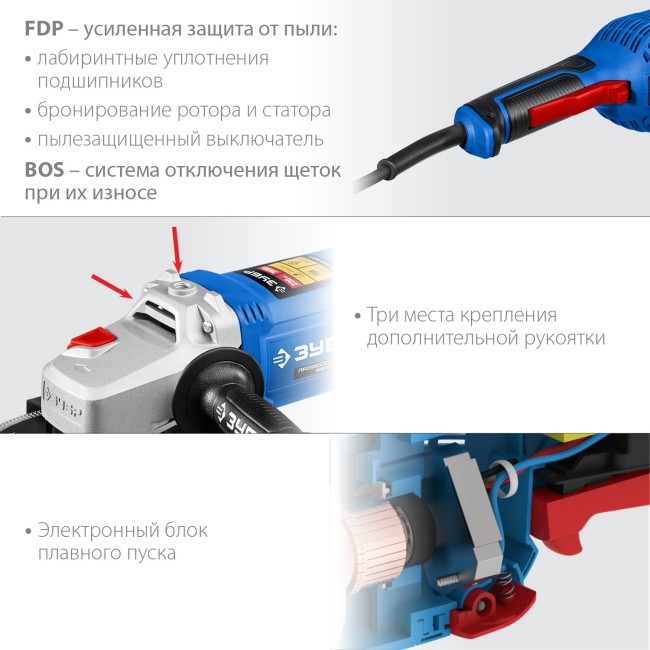 УШМ Профессионал УШМ-П230-2600 П ЗУБР УШМ Профессионал УШМ-П230-2600 П ЗУБР