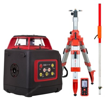Комплект: ротационный нивелир RGK SP-400 + элевационный штатив RGK SH-170 + рейка RGK LR-2 + дальномер RGK DL100