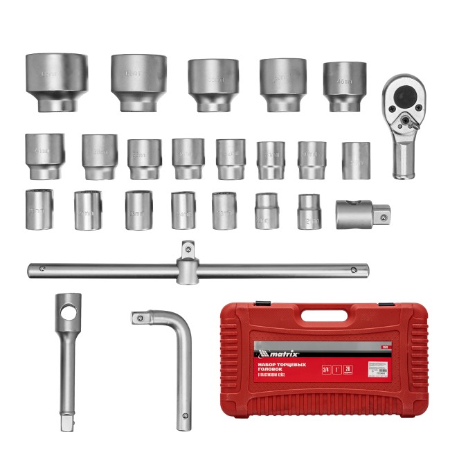 Набор торцевых головок 3/4" 26 предметов Matrix