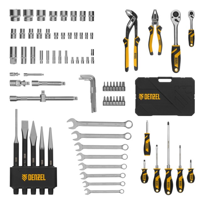 Набор инструментов 1/2", 1/4" 84 предмета Denzel