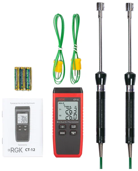 Термометр RGK CT-12 с поверхностными зондами TR-10S