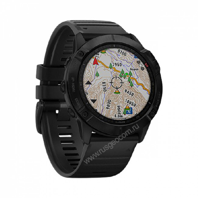Часы Garmin Fenix 6X Pro черные с черным ремешком Часы Garmin Fenix 6X Pro черные с черным ремешком