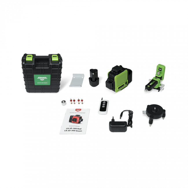 Лазерный уровень AMO LN 3D-360 Green с зеленым лучом Лазерный уровень AMO LN 3D-360 Green с зеленым лучом