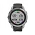 Часы Garmin Fenix 7 серебристый с графитовым силиконовым ремешком