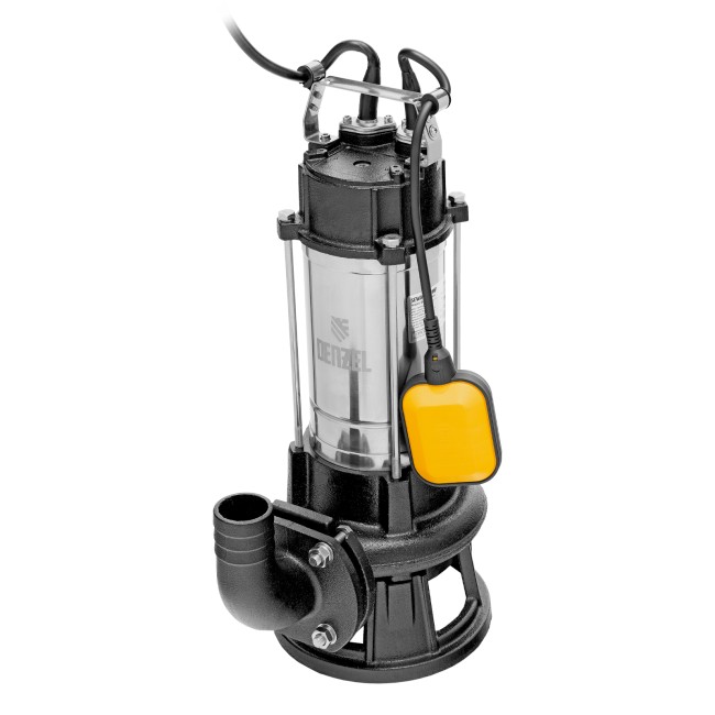 Фекальный насос FP1800-KS, 1800 Вт, напор 17 м, 26000 л/ч, нож-измельчитель Denzel