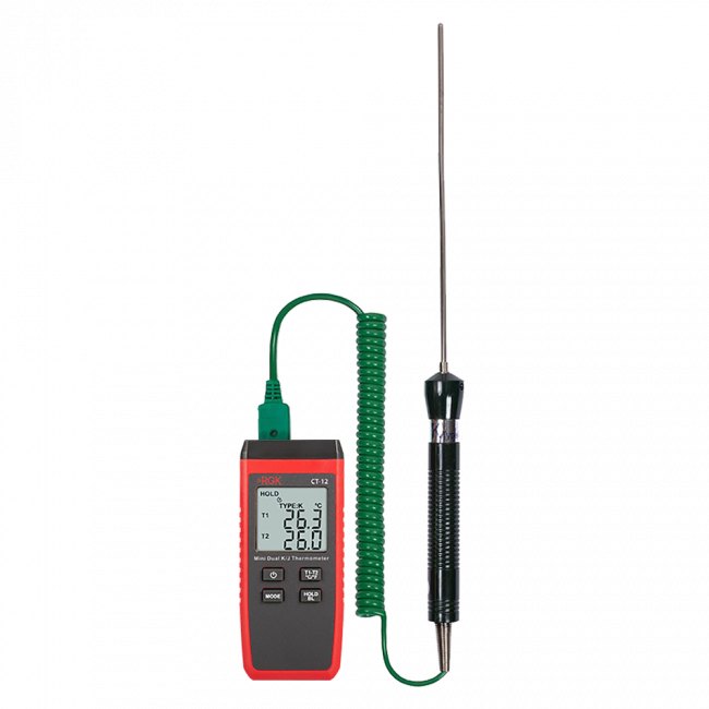 Термометр RGK CT-12 с погружным зондом температуры TR-10W с поверкой