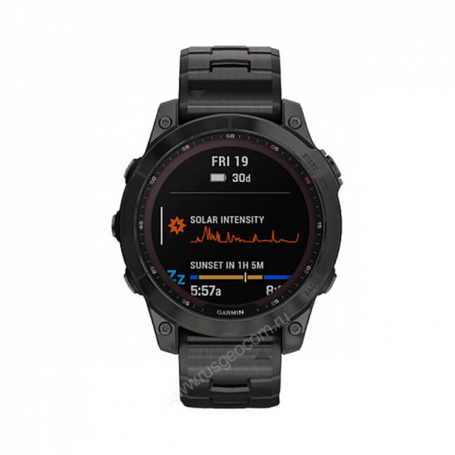 Часы Garmin Fenix 7 Sapphire Solar титановый угольно-серый DLC с угольно-серым титановым DLC браслетом Часы Garmin Fenix 7 Sapphire Solar титановый угольно-серый DLC с угольно-серым титановым DLC браслетом