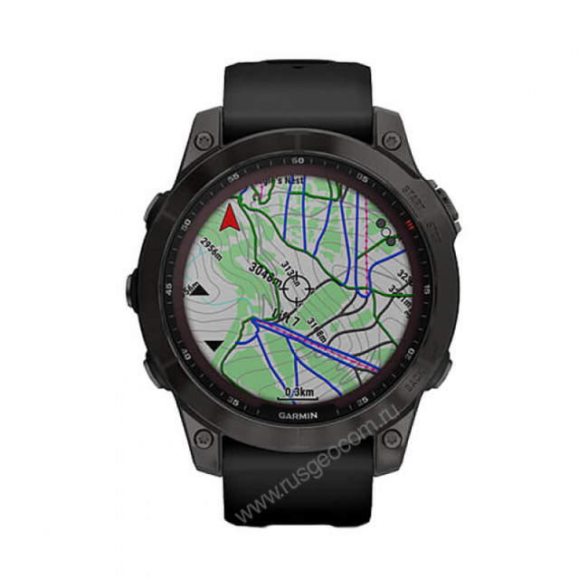 Часы Garmin Fenix 7 Sapphire Solar титановый черный DLC с черным ремешком Часы Garmin Fenix 7 Sapphire Solar титановый черный DLC с черным ремешком