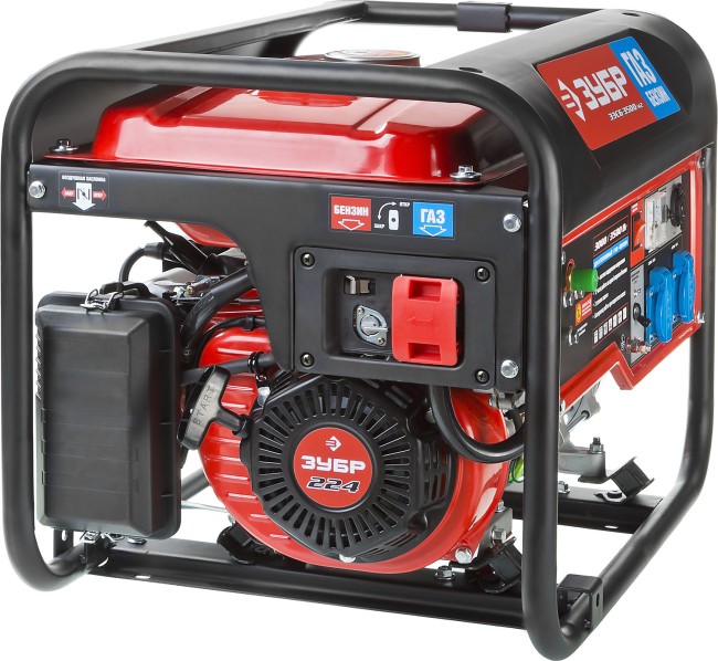 Генератор гибридный (бензин/газ), 3500 Вт, ЗУБР