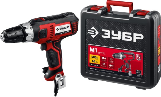 Сетевая дрель-шуруповерт ДШ-М1-400-2 К ЗУБР Сетевая дрель-шуруповерт ДШ-М1-400-2 К ЗУБР
